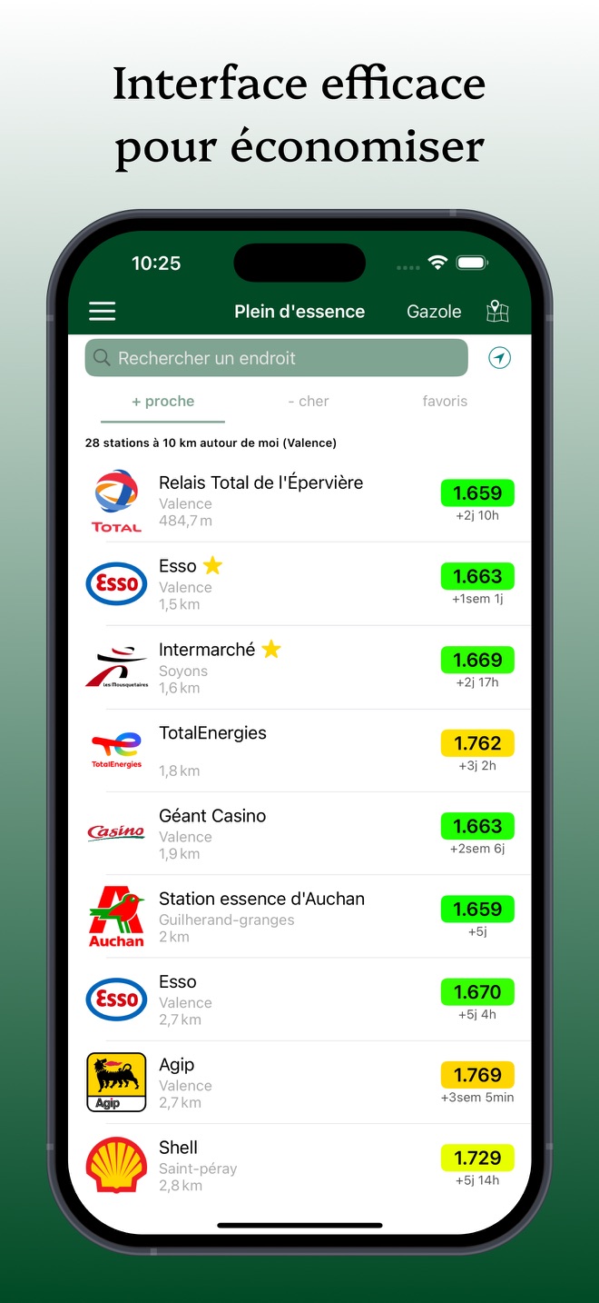 Plein d'essence, gasoil & Co - capture iPhone 1