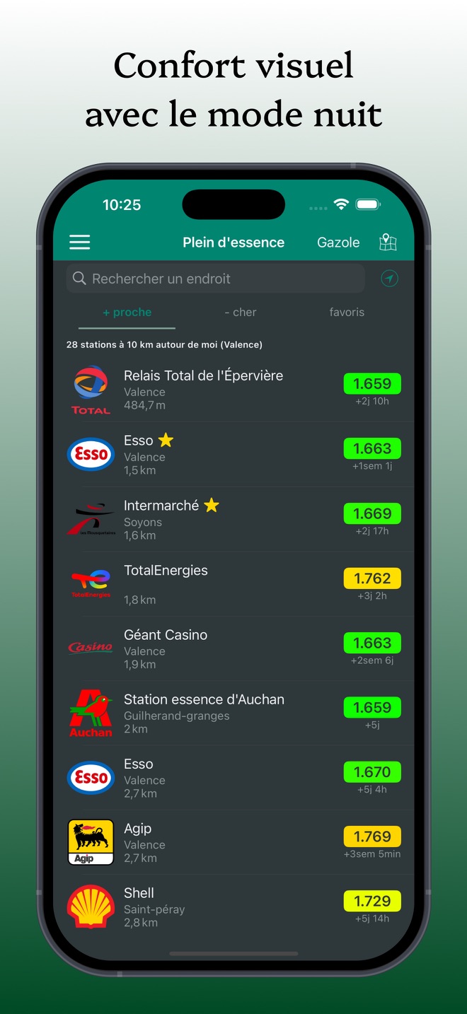Plein d'essence, gasoil & Co - capture iPhone 5